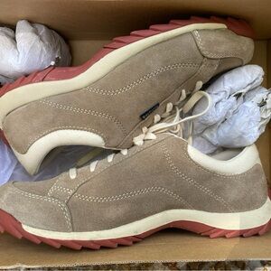 Simple Tan and Cream Suede Sneakers